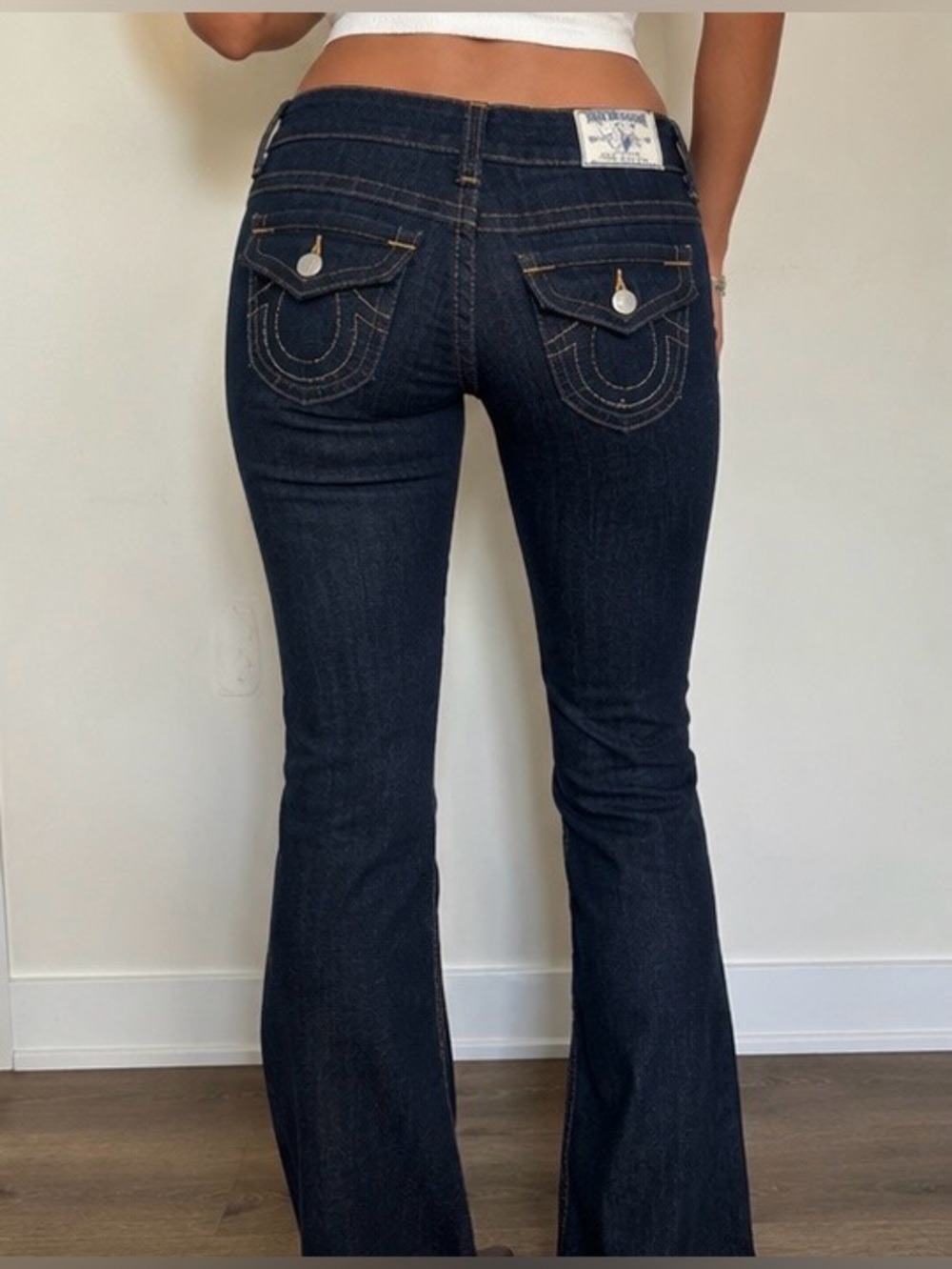 True Religion Joey Bootcut Jeans Womens 27 Dark Wash Low Rise Y2K Flare Denim